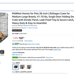 Folding Pet Crate in very good condition for medium to large dogs