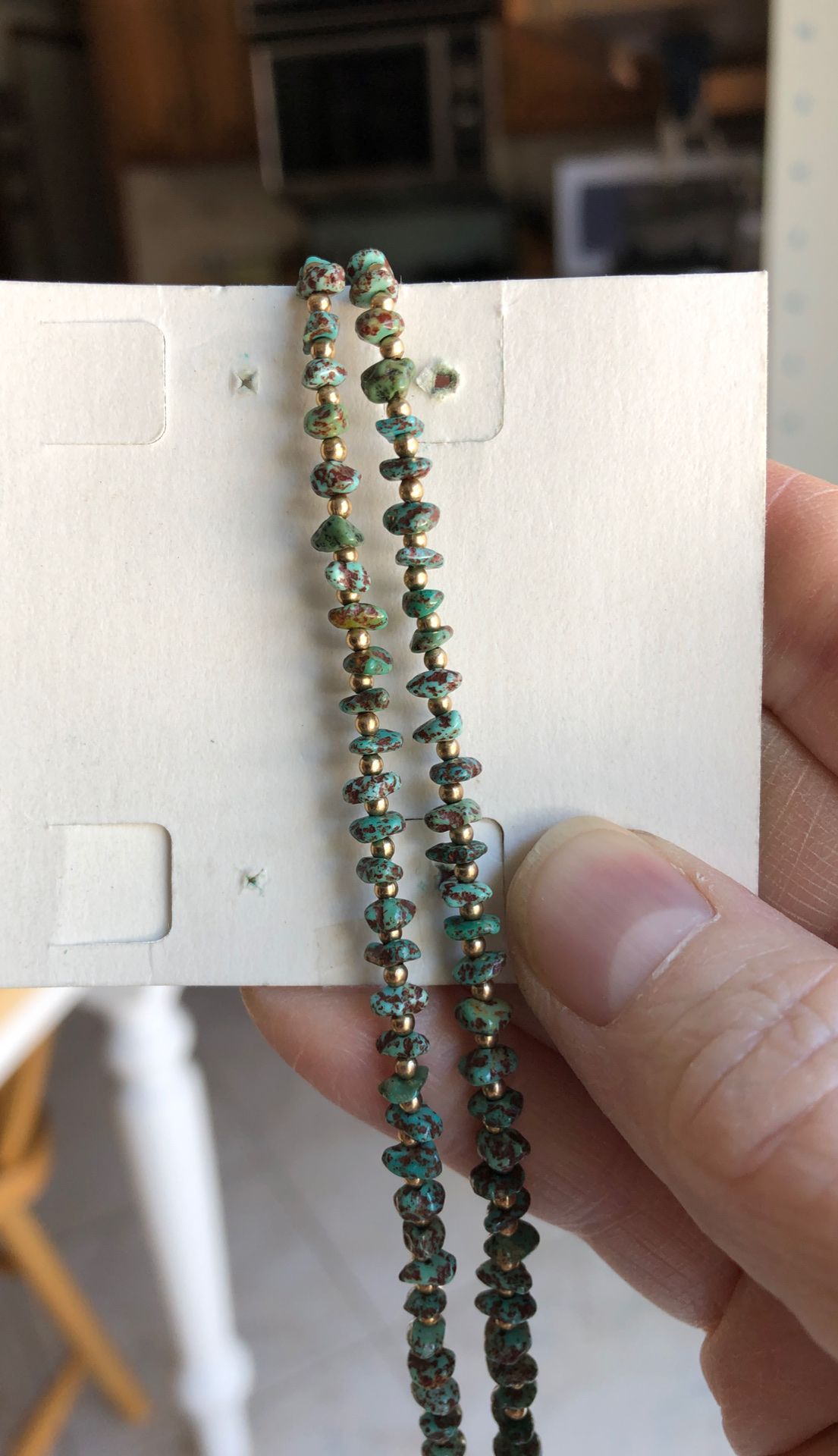 Hand made green turquoise necklace