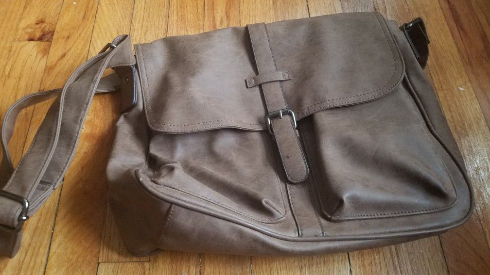 Pure leather bag laptop office messenger bag