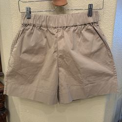 NWT~EVERLANE Women Beige Organic Cotton Casual Shorts Size Medium