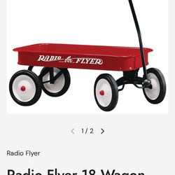 Radio Flyer 18 Wagon, 150 lb, Steel, Classic Red