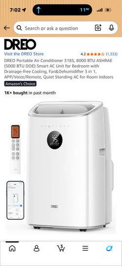 Dreo portable air conditioner 8,000btu