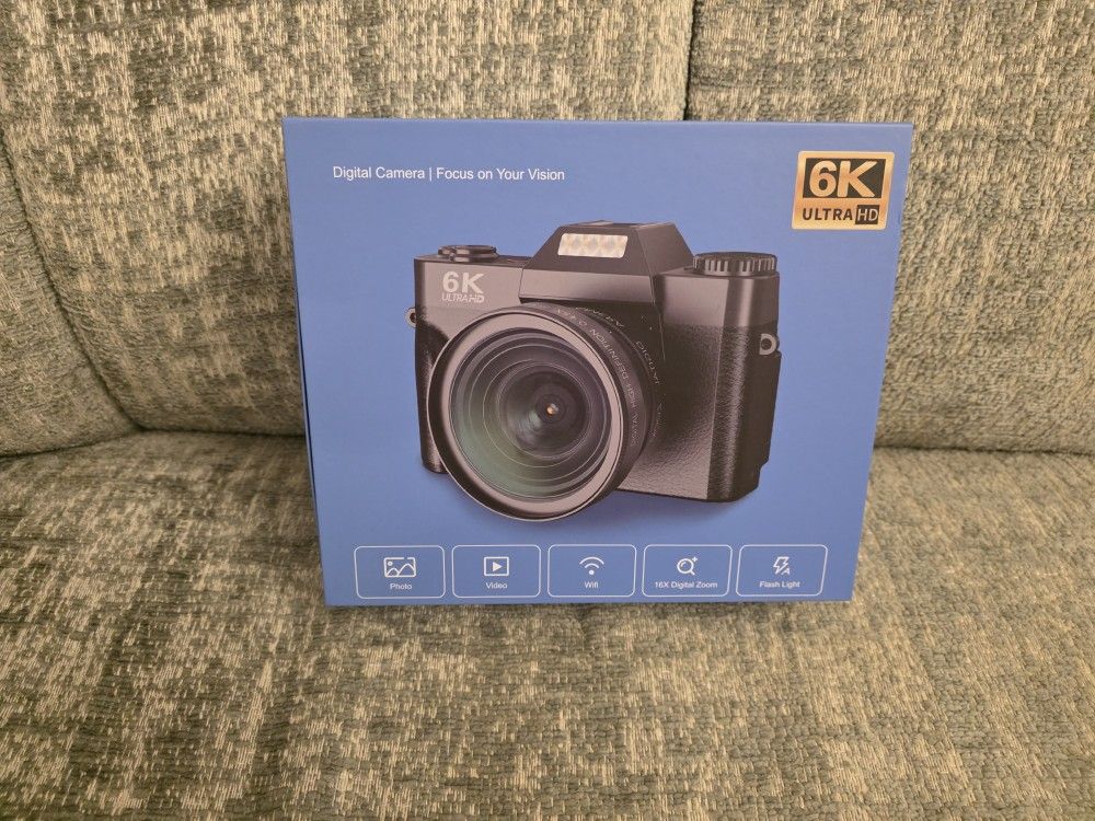 Beginner 6K Digital Camera w/ Memory Card