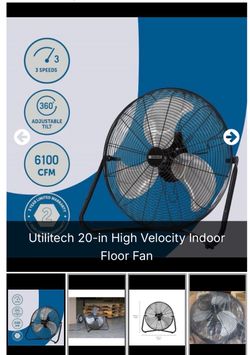 Utilitech 20-in High Velocity Floor Fan