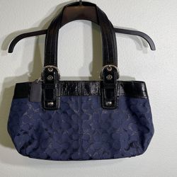 Authentic Navy Blue shimmer COACH BAG