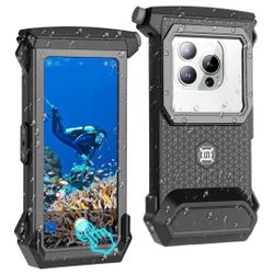 Professional 100FT/30M Underwater Waterproof Diving Snorkeling Phone Case,for iPhone 16/15/14/13/12/11 Pro Max/XS/X,Samsung Galaxy S24/S23/S22/S21 Scu