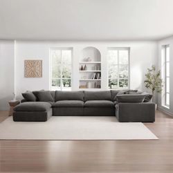 Aiden & Ivy Furniture Sereen 6-piece Fabric Modular Sectional, Dark Gray $1599.99