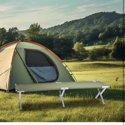 6-1 Outvita Folding Camping Cot, Sleeping Bed with Carry Bag, Lightweight Portable Cots for Travel, Fishing, Hiking and Outdoor Activities
