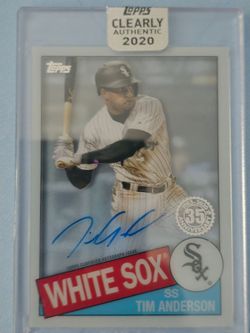 2020 Topps Clearly Authentic Tim Anderson Auto Card