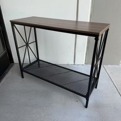 New In Box 40x15x32 Inches Tall Console Accent Side Table Shelf Steel Frame Home Decor Display Stand Contemporary Furniture 