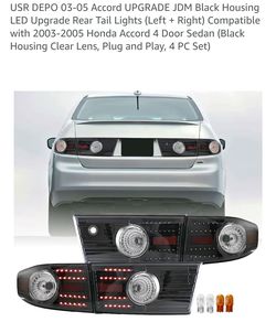 Honda Accord 2003-05 Black Sedan Taillights