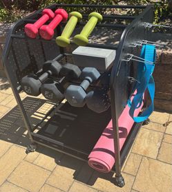 Rolling Home Gym Equipment Organizer