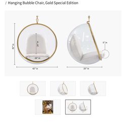 Hanging Bubble Chair, Special Edition, Gold