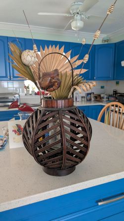 Beautiful Wicker Basket with Glass Insert for Floral Decorations