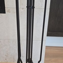 Plow & Hearth Fireplace Tool Set Hammered Metal