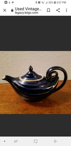 Vintage Hall China Cobalt Blue Aladdin 6 Cup Teapot