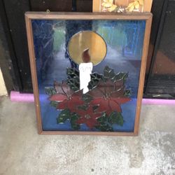 Vintage Style Stain glass Frame 22x18 Inches