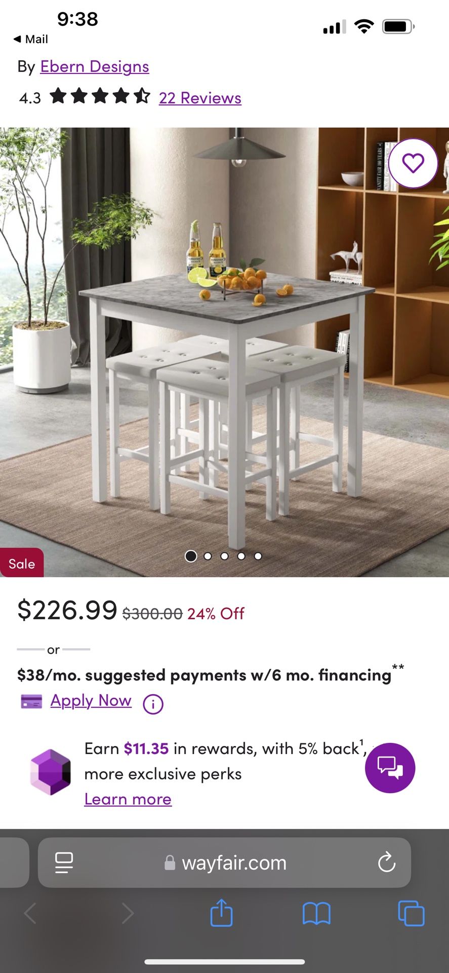 Kitchen/Nook Table And Stools.