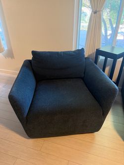 2 Oversized Swivel Accent Chairs + Decorative Pillows