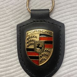 New Porsche Leather Key Ring