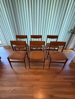 Mid Century Modern Danish Style Dining Chairs 6x