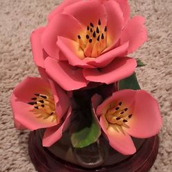 Porcelain Pink Flower Decor