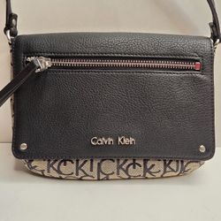 Calvin Klein Brown Handbag Logo Clutch Small Purse Mini Bag 8x6 Inches