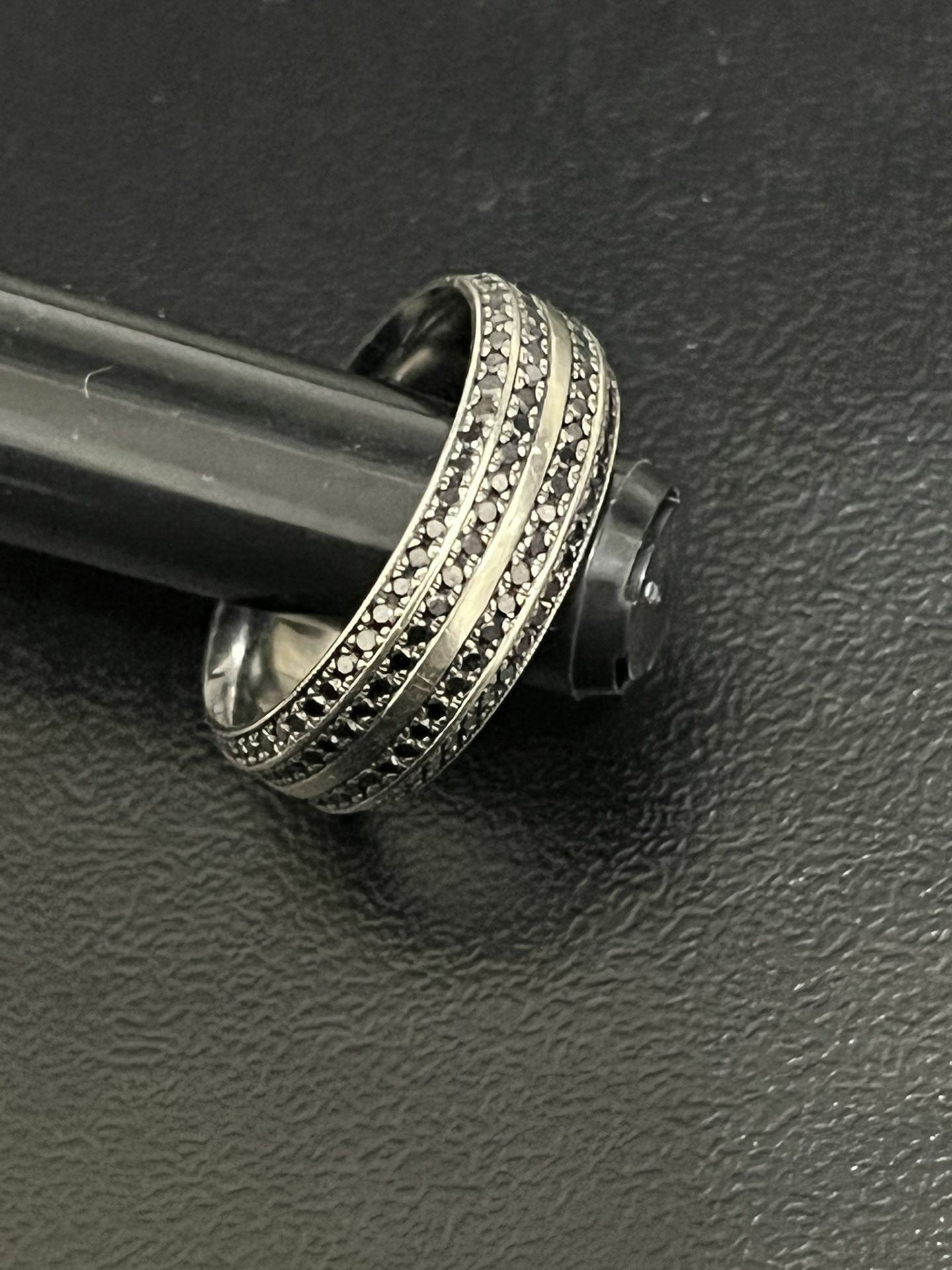 Mens Black Diamond Ring Size 9.75