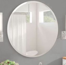 22” Round Mirror With Beveled Edge
