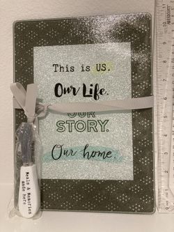 NEW Glass Cheese Board And Spreader - This Is Us. Our Life. Our Story. Our Home.