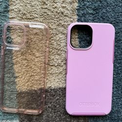Set Of 2 iPhone 12 Pro Max Cases / 1 Clear & Otter box / In Excellent Condition