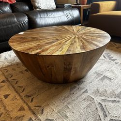 Wood Drum Coffee Table