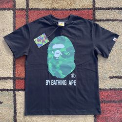 Bape black on green camo tee