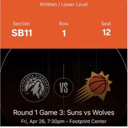 (2) Suns Tickets home game 1 Playoffs