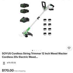 SOYUS Cordless String Trimmer 12 Inch