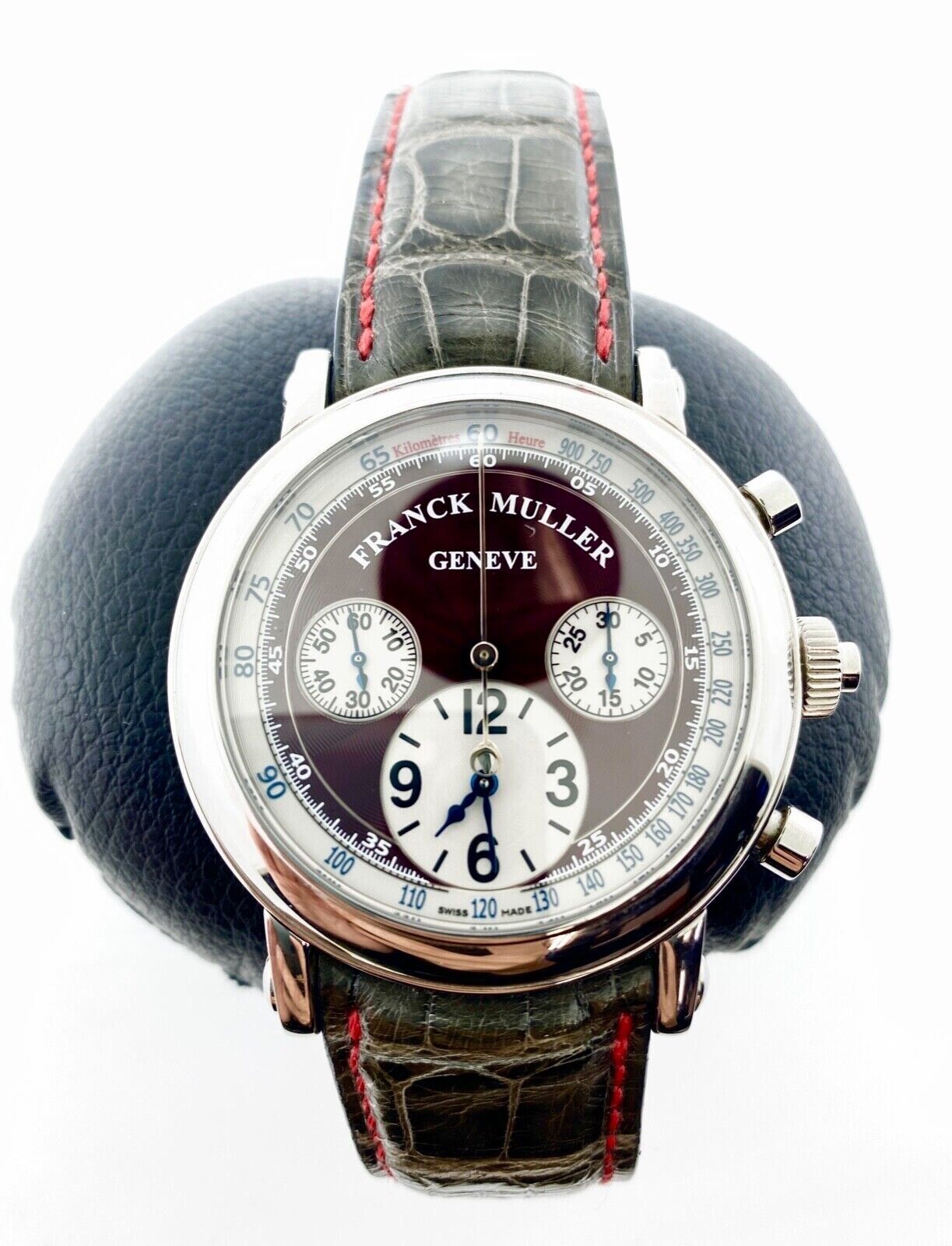 Frank Muller Round Chronograph 7002 CC RCDF Mens Wristwatch 42mm - Burgundy Dial We have Louis Vuitton Gucci Chanel Cartier Rolex Breitling Versace MC