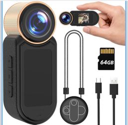 1080P Thumb Action Camera, WiFi Mini Body Hands-Free POV Camera Camcorder Wearable Portable Recording, with Magnetic Pendant, for Security, Guard, Cyc