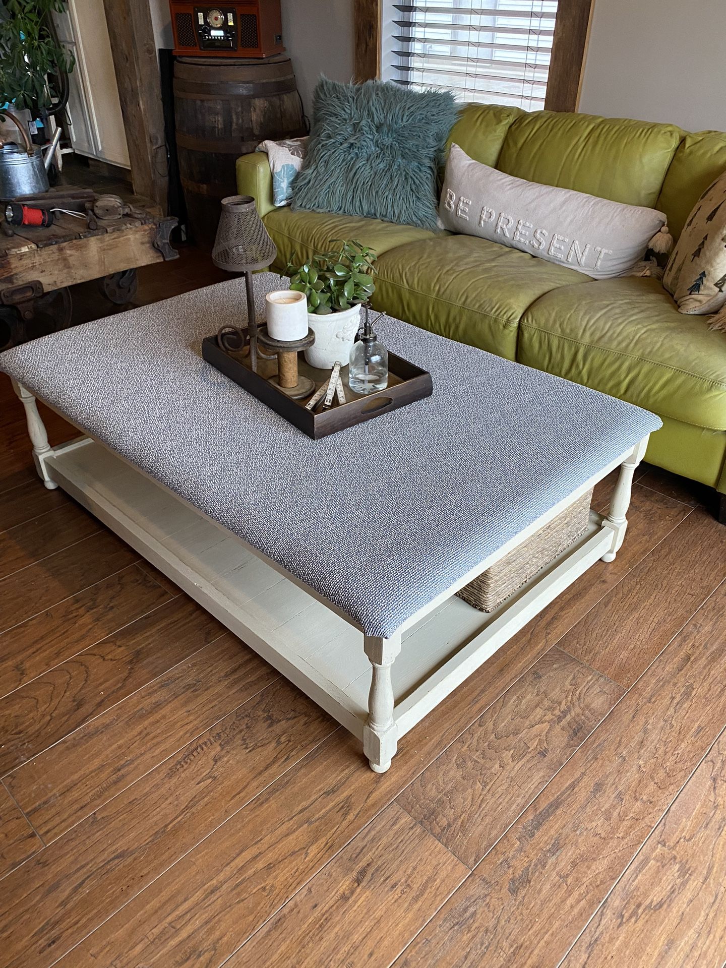 Oversized Farmhouse Ottoman/Coffee Table Refinishe