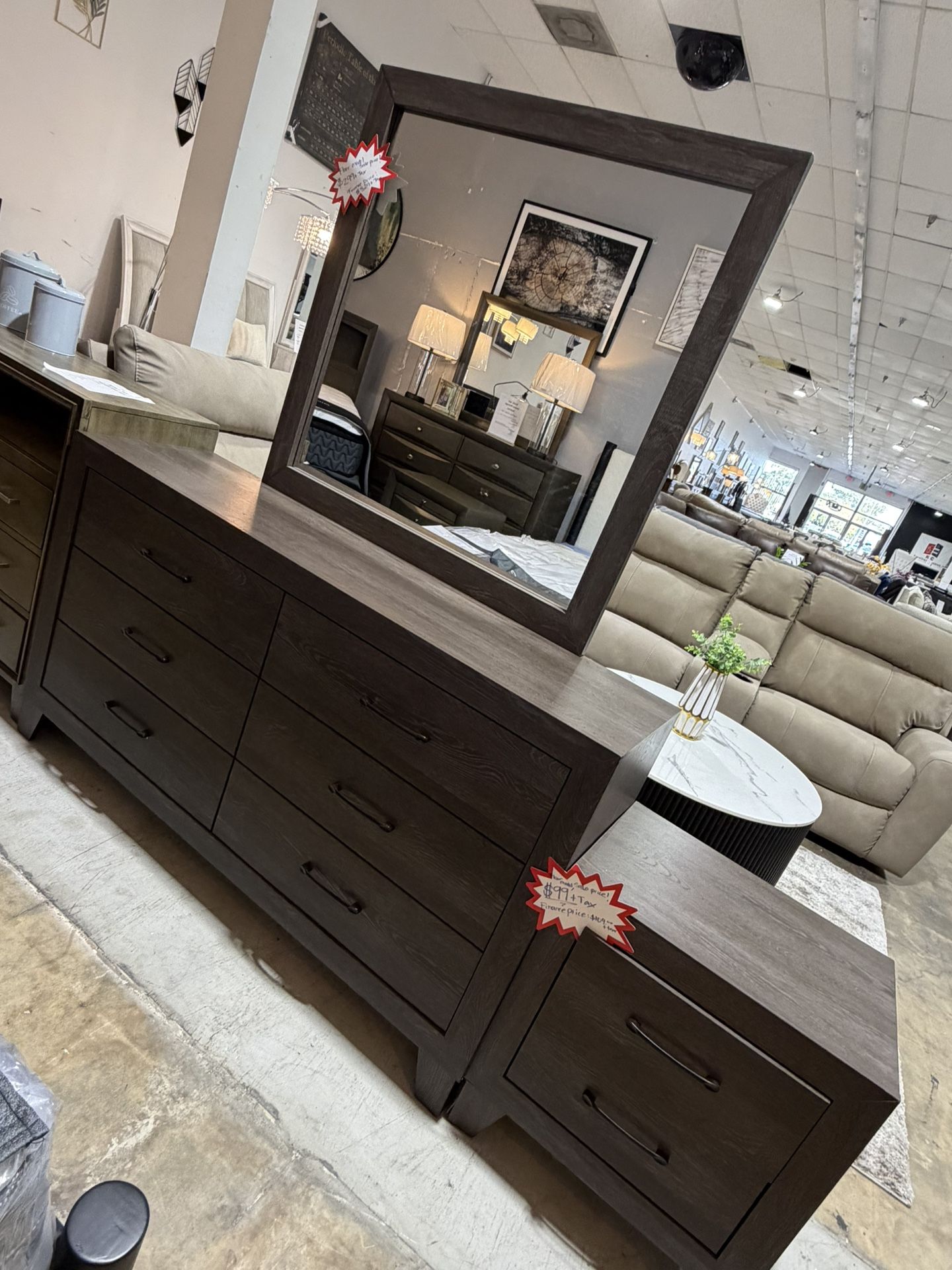 Dresser + Mirror & Nightstand Bundle