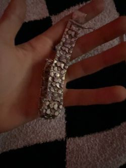 925 Sterling Silver Nugget Bracelet 27.3g