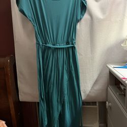 Women’s Long Green Wrap Dress