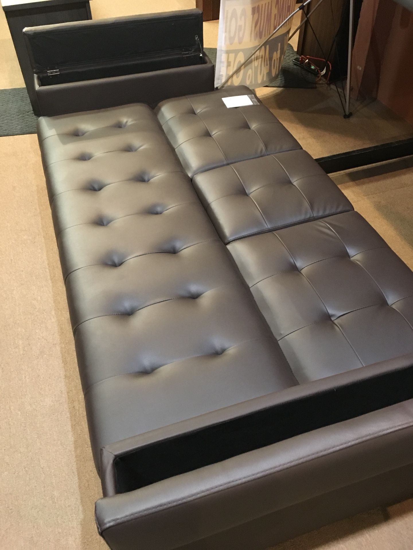 Futon with Storage and Cup Holders