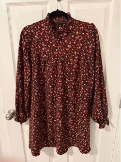 English Factory Floral Mini Dress with Button Detail