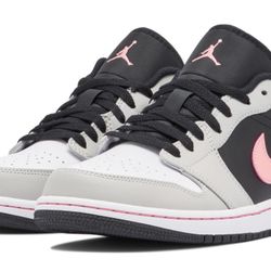 Jordan 1 Low Shoes Black Pink Size 12 USED
