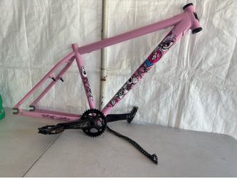 Pink chad frame with Zee cranks