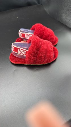 Baby Kid Toddler Infant Ugg Fluff Yeah Slides Red 9c New Without Box 