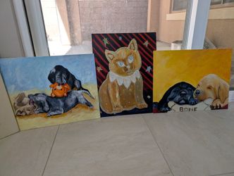 Pet Artwork on Canvas Cardboard Panel $5 each