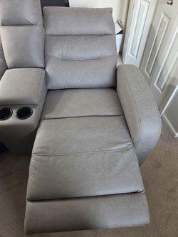 Gray Loveseat sofa electric recliner