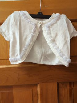 Girls White Dress Cardigan Size 7