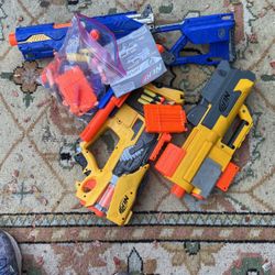 Assorted Nerf Play Guns 